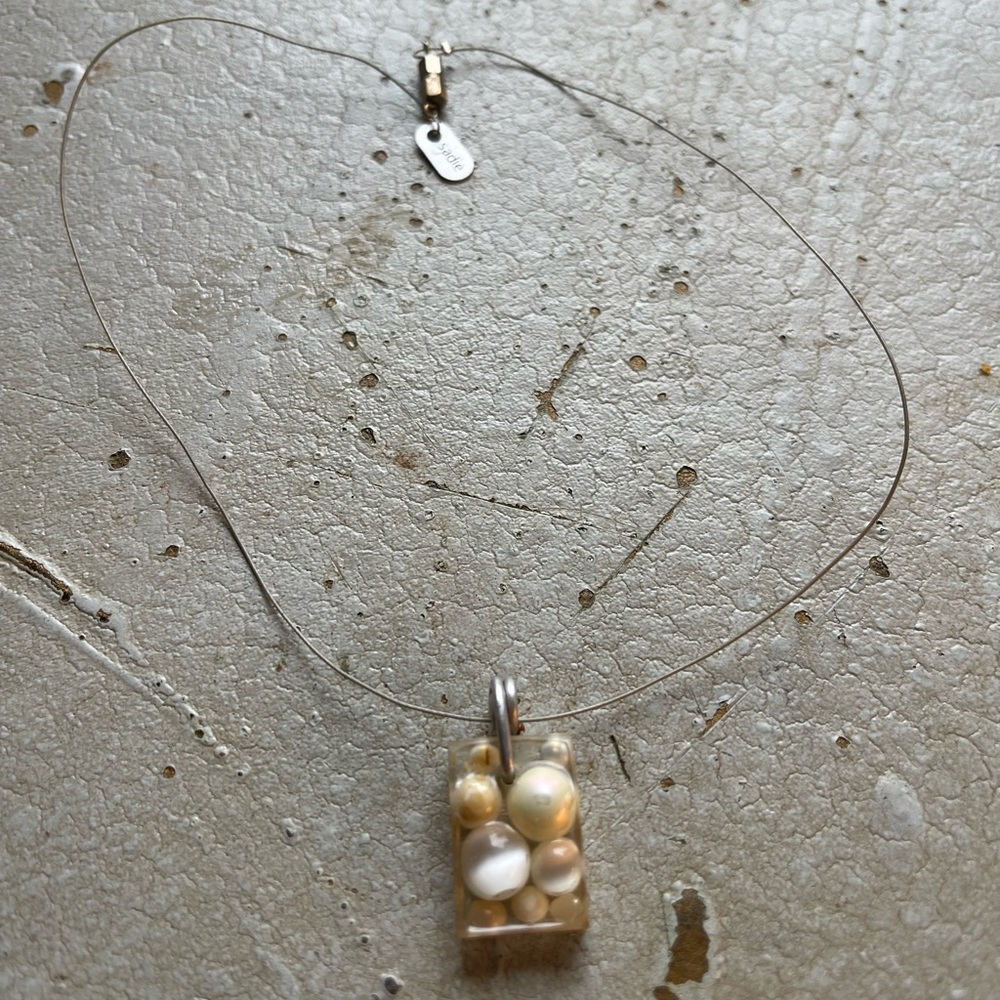 Perl silver necklace